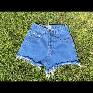 High waisted Guess jean shorts